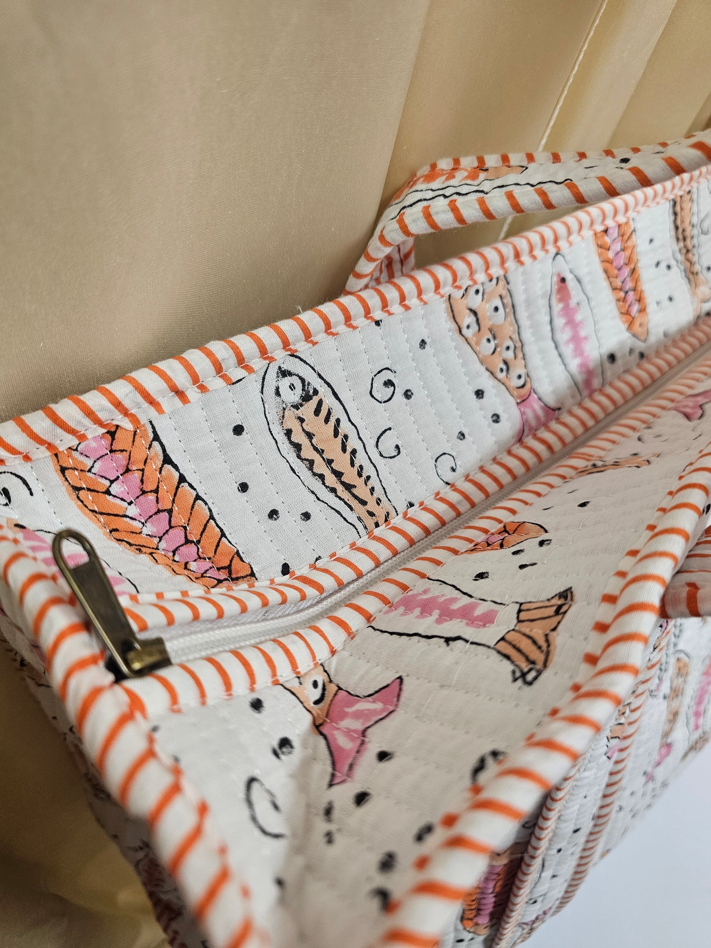 Lil fishes Large Cotton Tote Bag, Penny & Ol 100% cotton handmade bag.