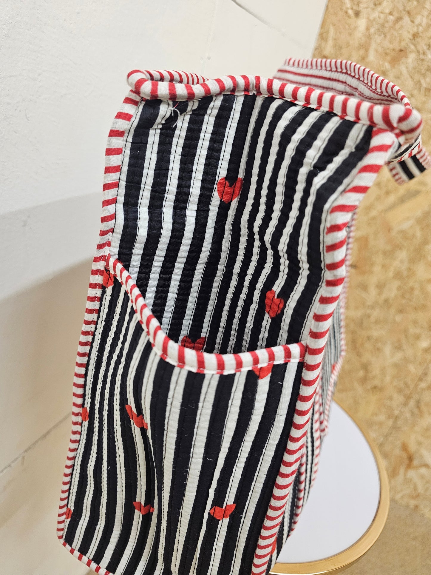 Black Striped Hearts collection, tote bags. Cotton tote bags all sizes