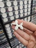 White balloon dog shoe charm