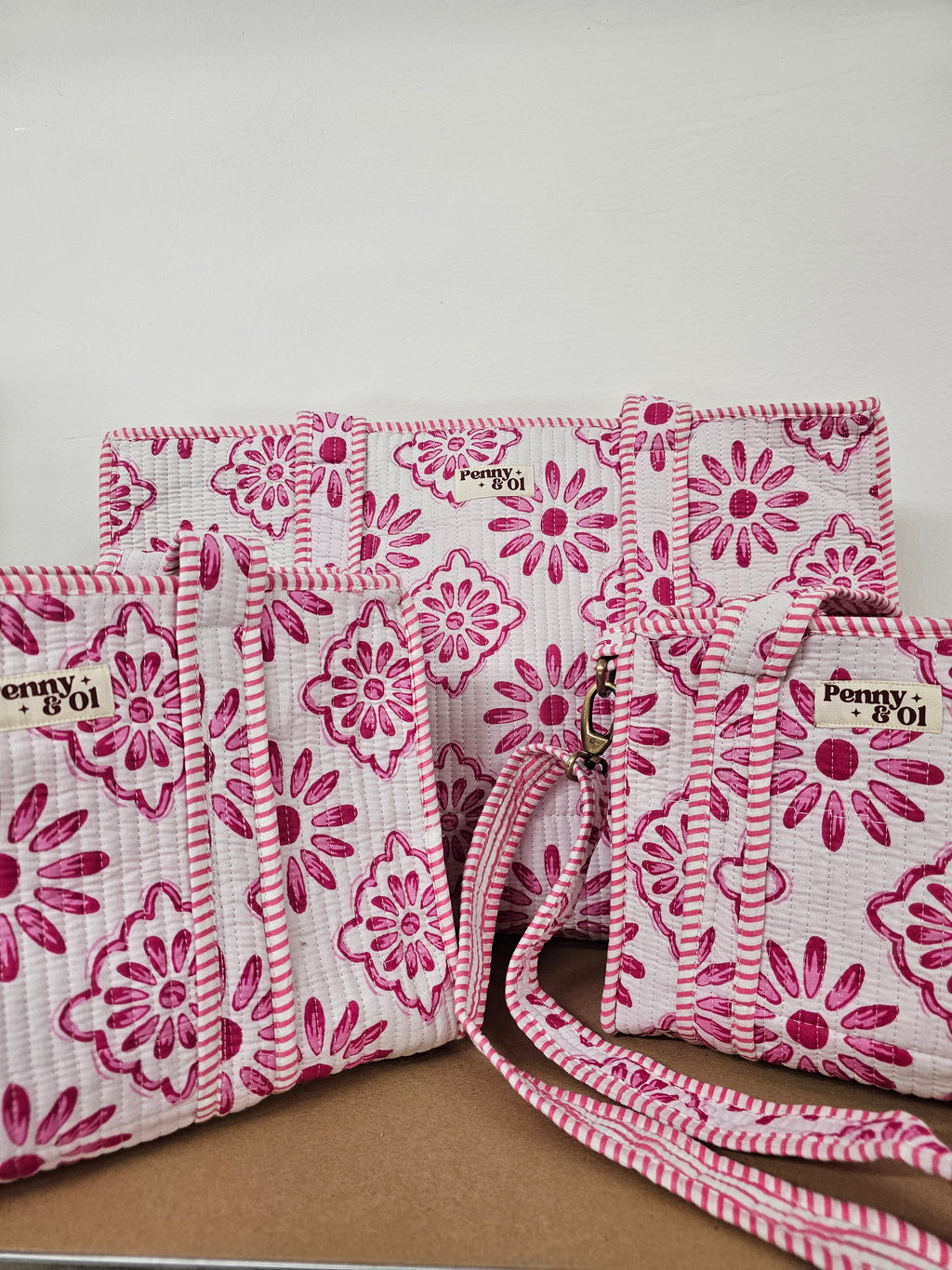 Pink Passion Collection. Cotton, handmade tote bags