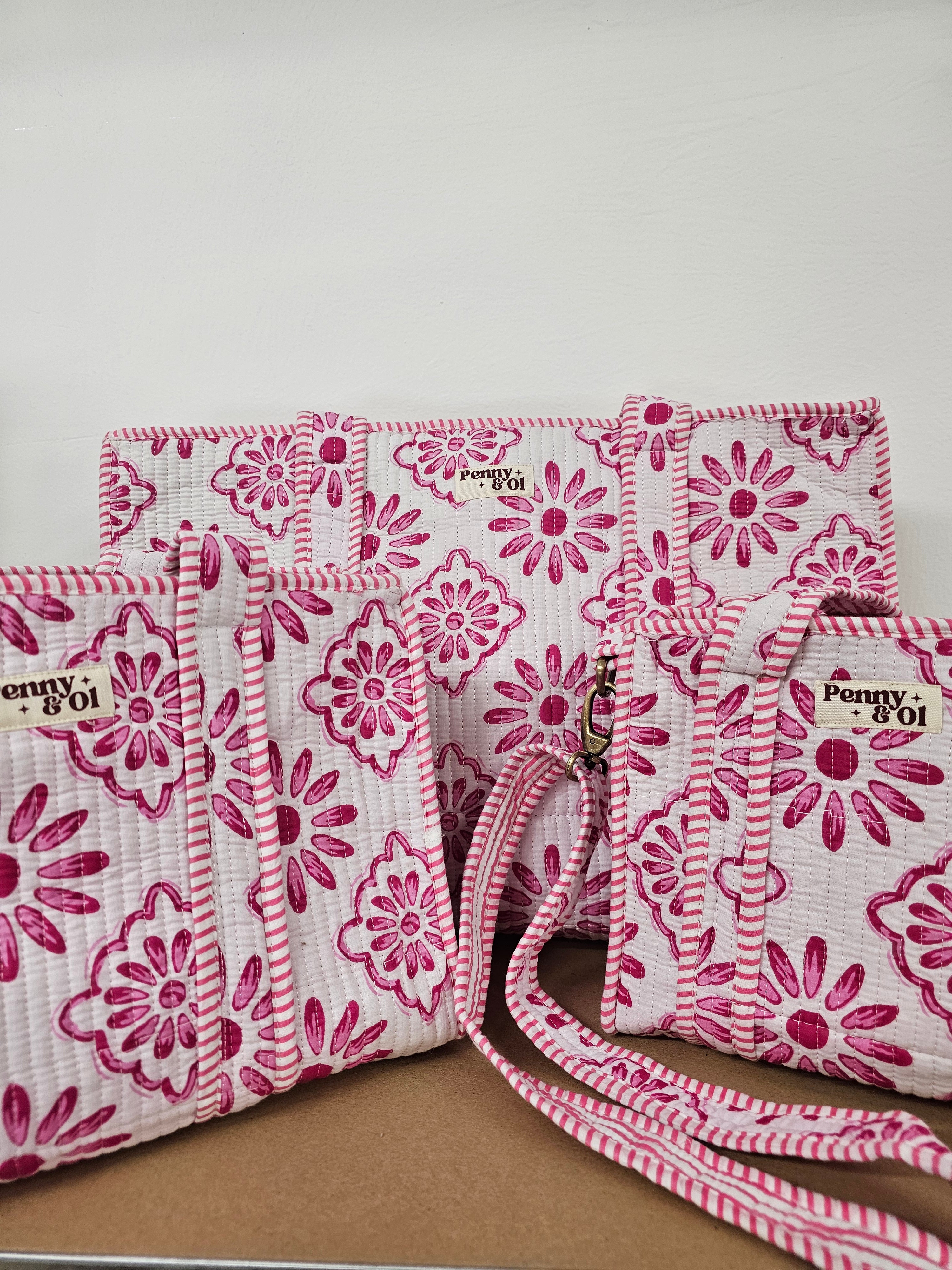 Pink Passion Collection. Cotton, handmade tote bags