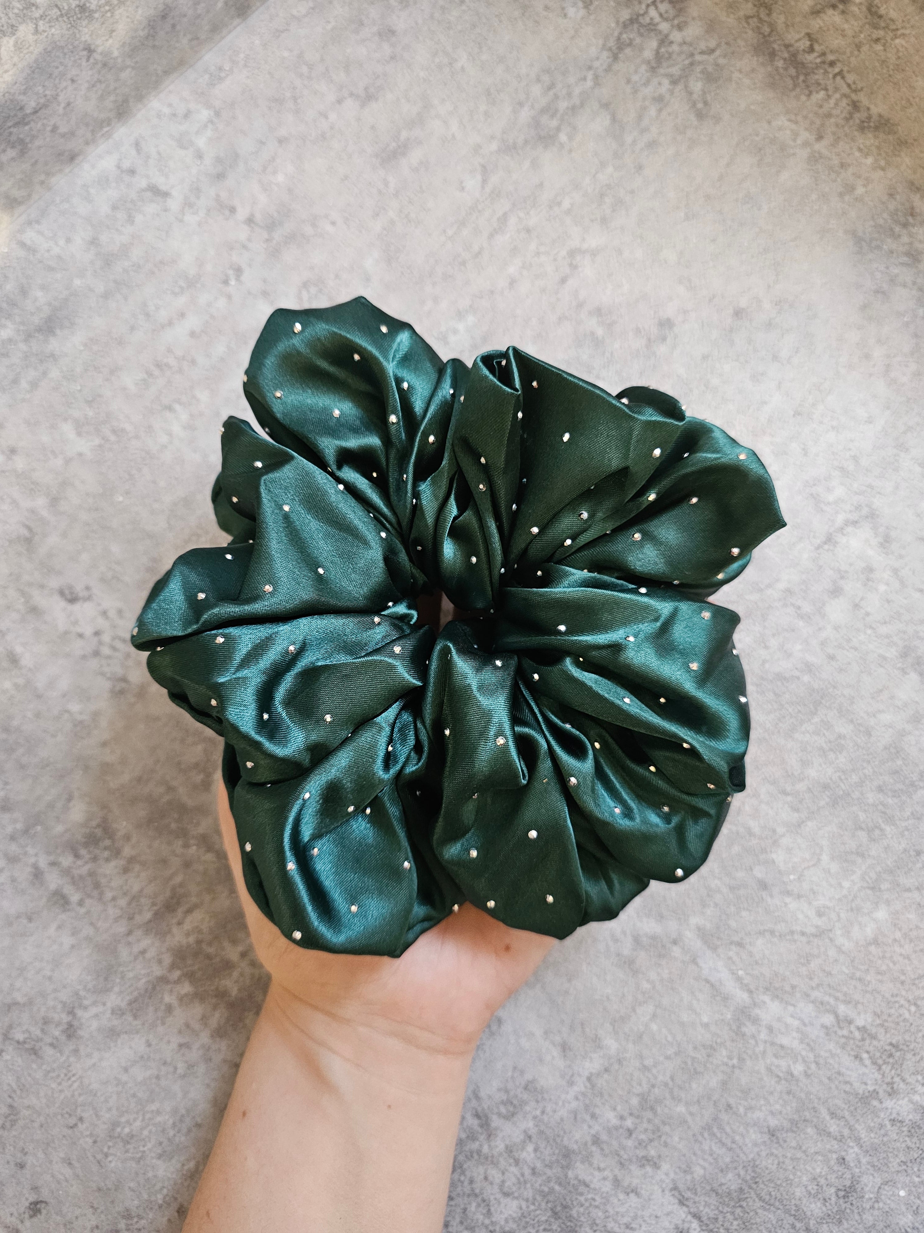 Diamante satin XL Hair Scrunchies