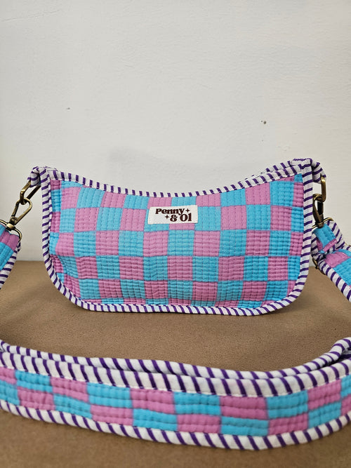 Bubblegum checkerboard collection, tote bags. Cotton tote bags all sizes