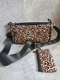 Leopard Print Cross Body Bag, Extendable Strap, New in PLS neoprene handbag