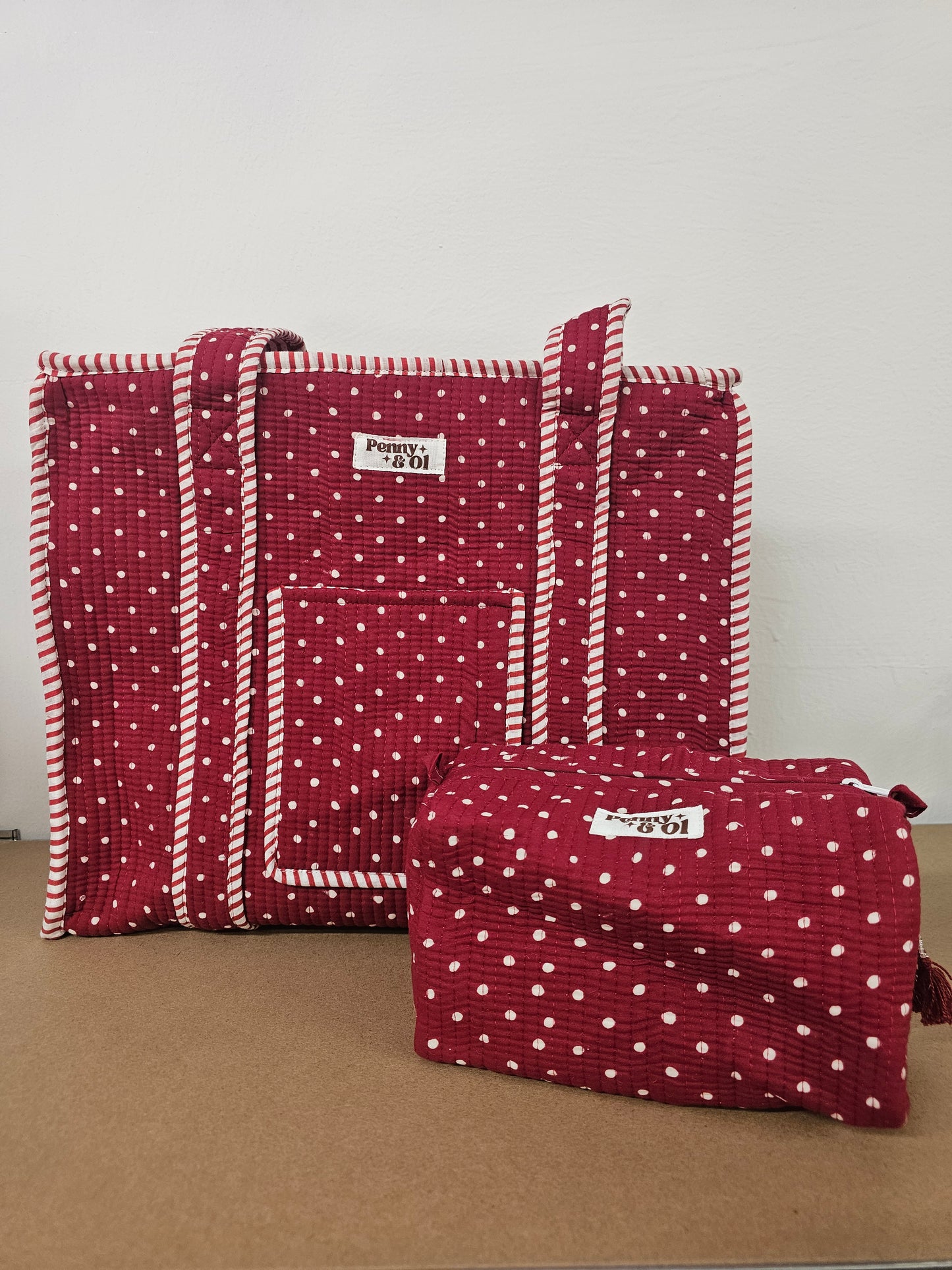 Red Polka Dot collection, tote bags. Cotton tote bags all sizes.