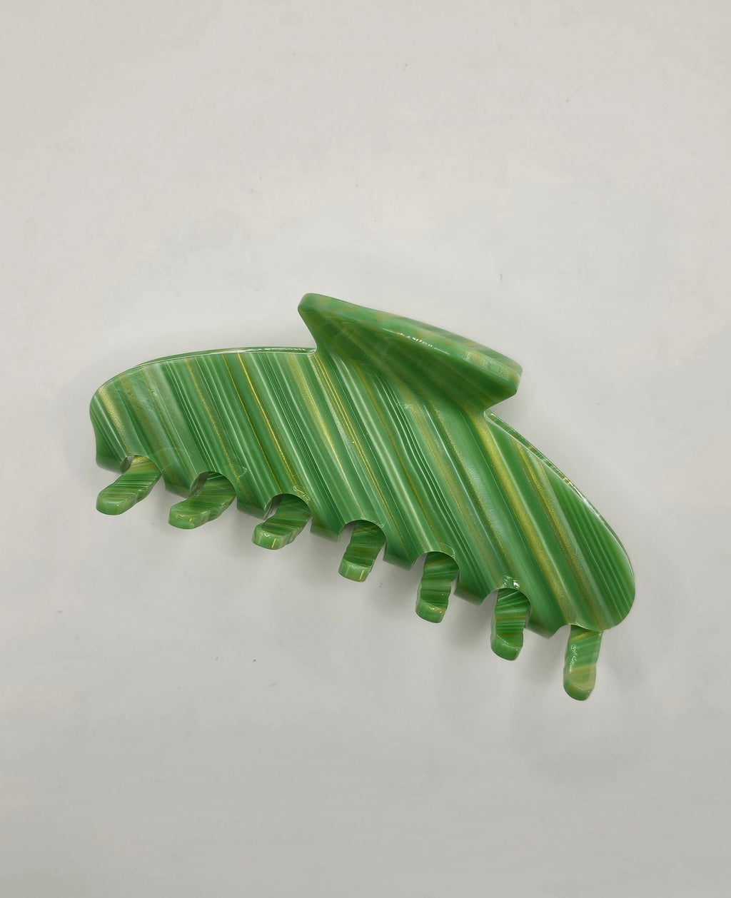 Green Marble Claw Clip