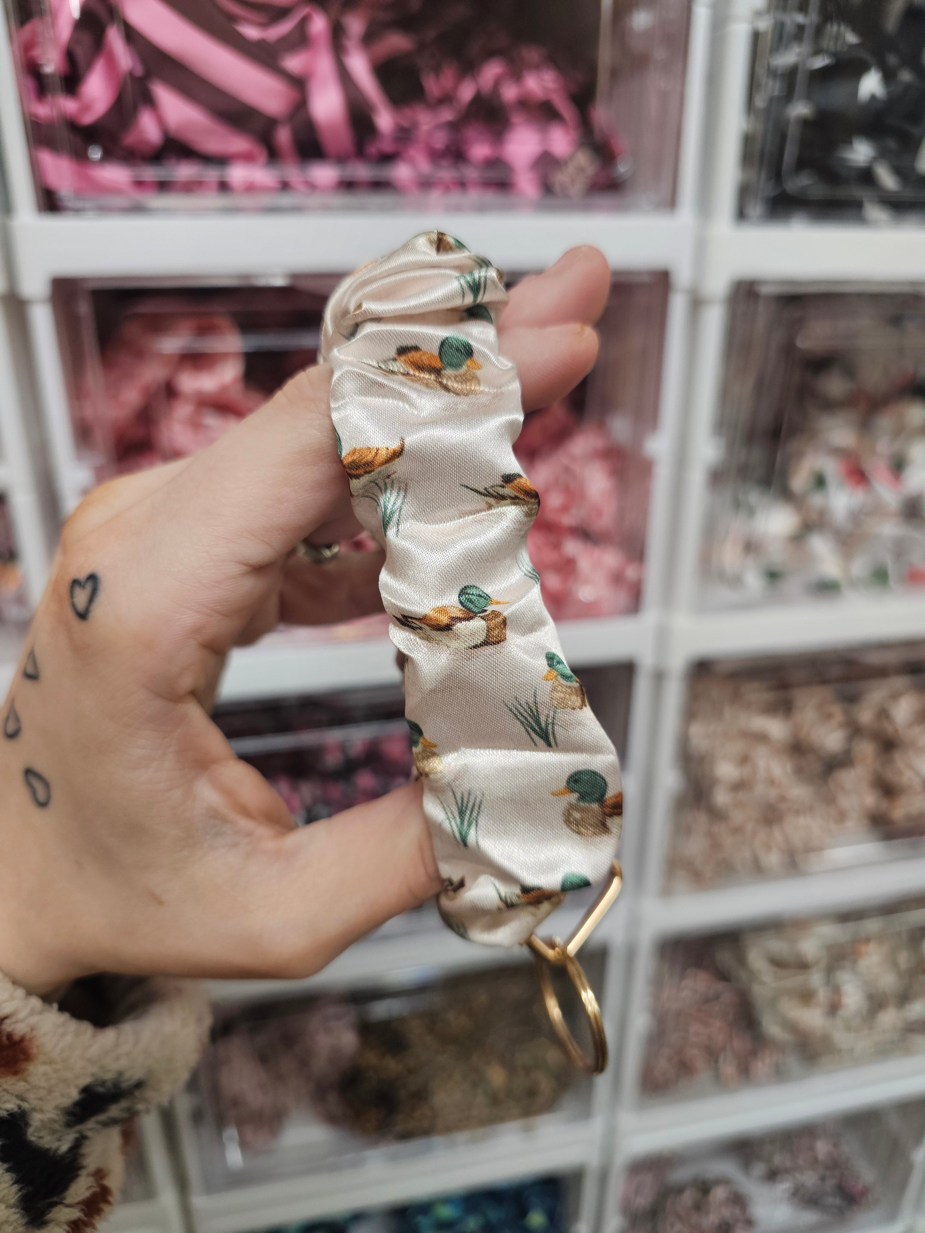 Duck Scrunchie Keyring