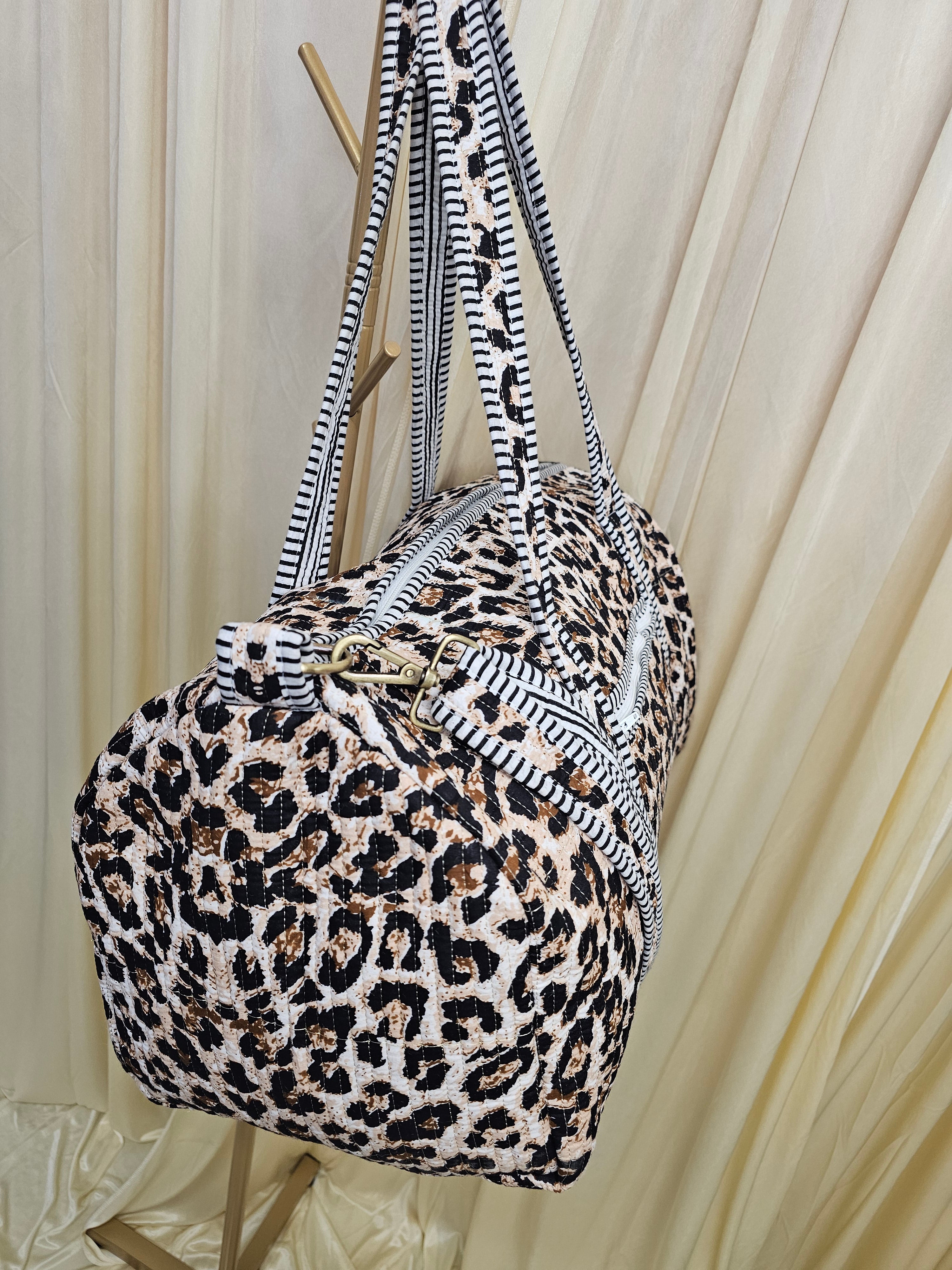 Leopard Print Large Duffle Tote Bags - Penny & Ol