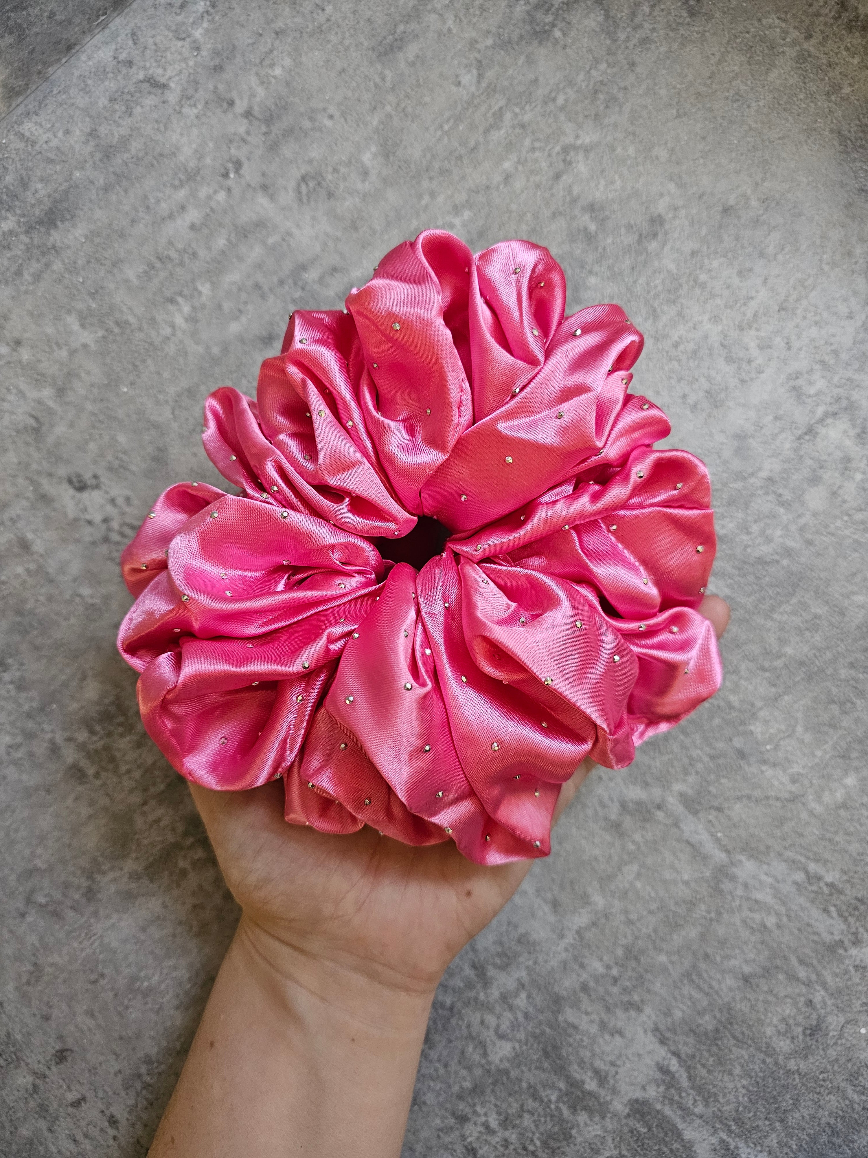 Diamante satin XL Hair Scrunchies
