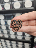 Brown leopard heart shoe charm