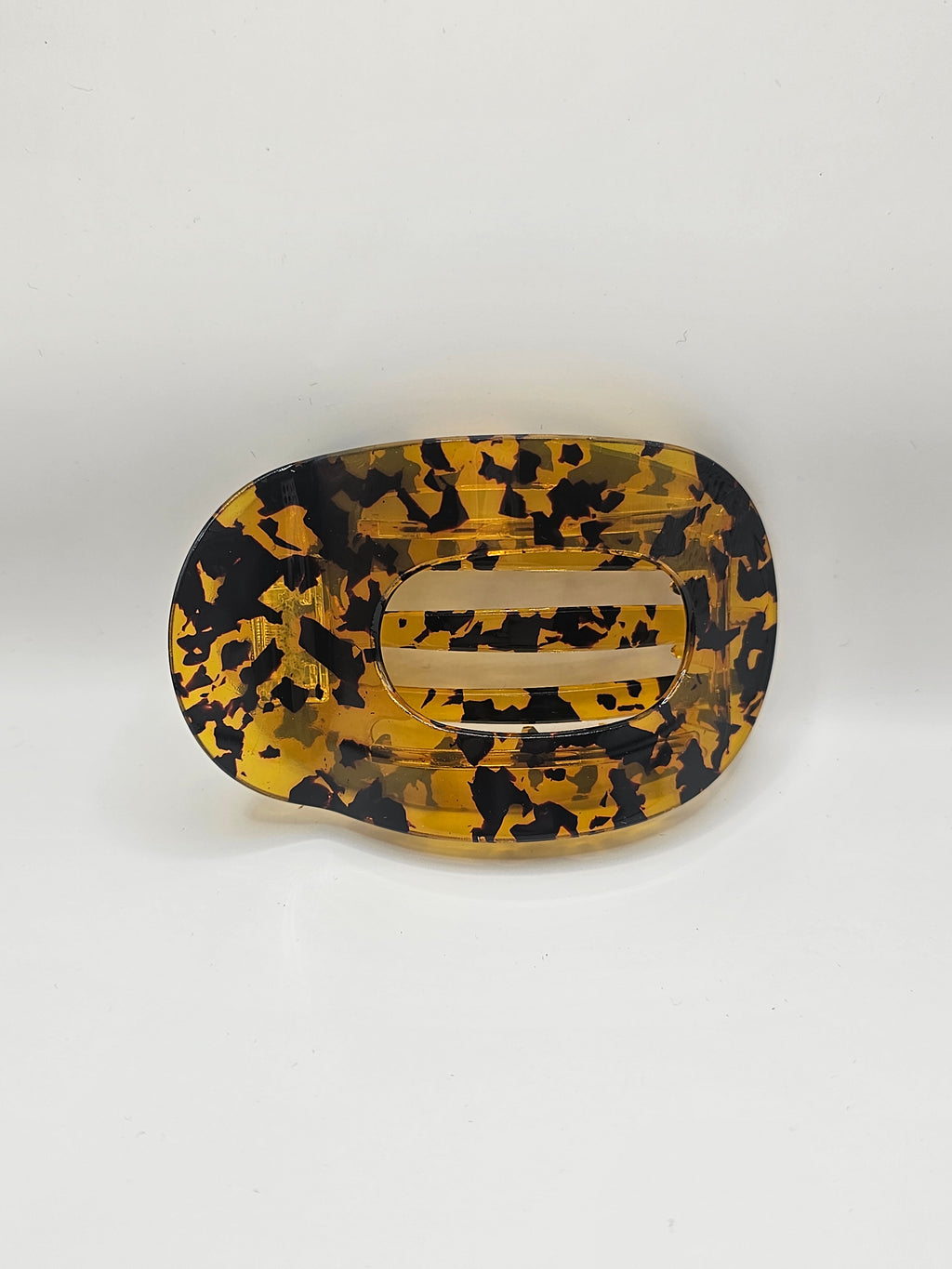 Flat Tortoise Shell Marble Claw Clip
