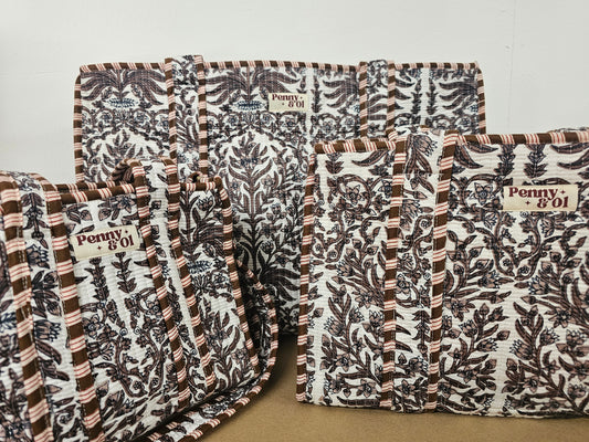 Woodland Bloom Collection. Cotton, handmade tote bags