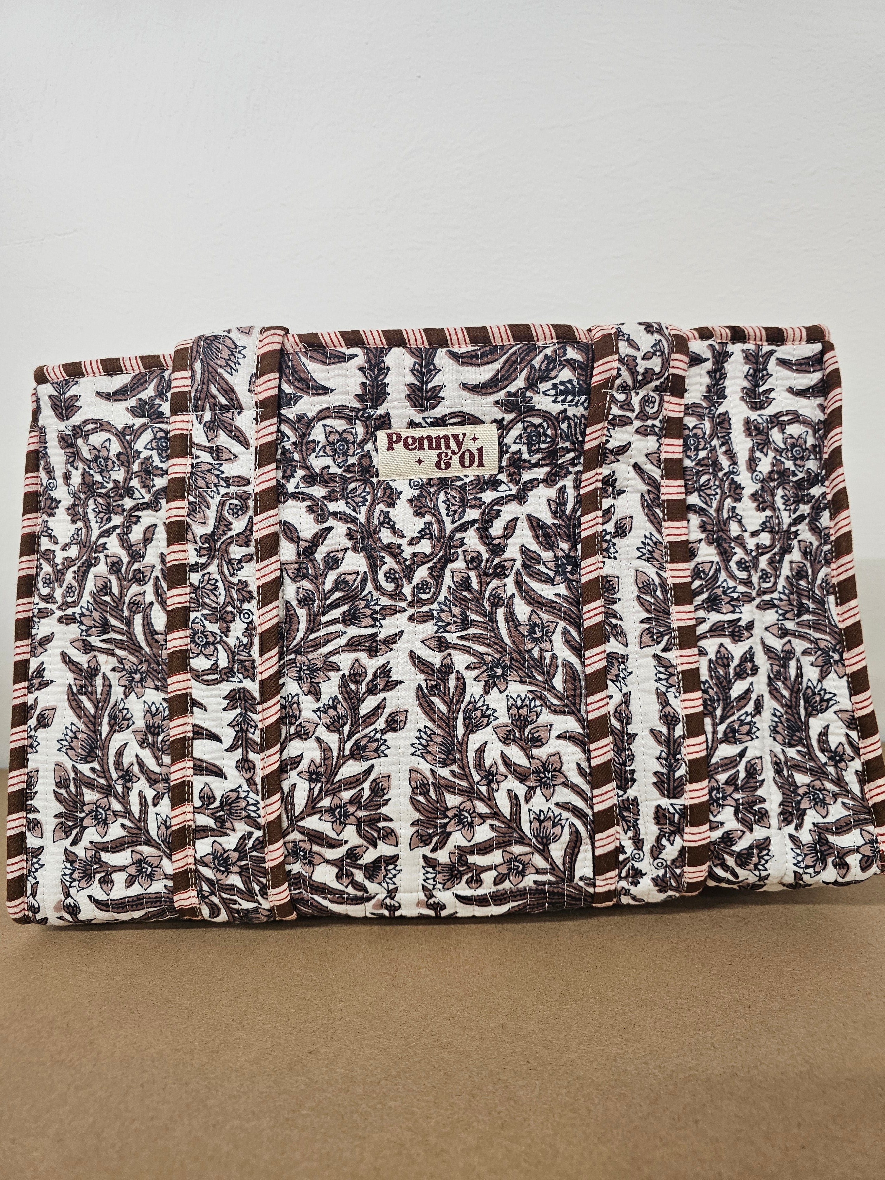 Woodland Bloom Collection. Cotton, handmade tote bags