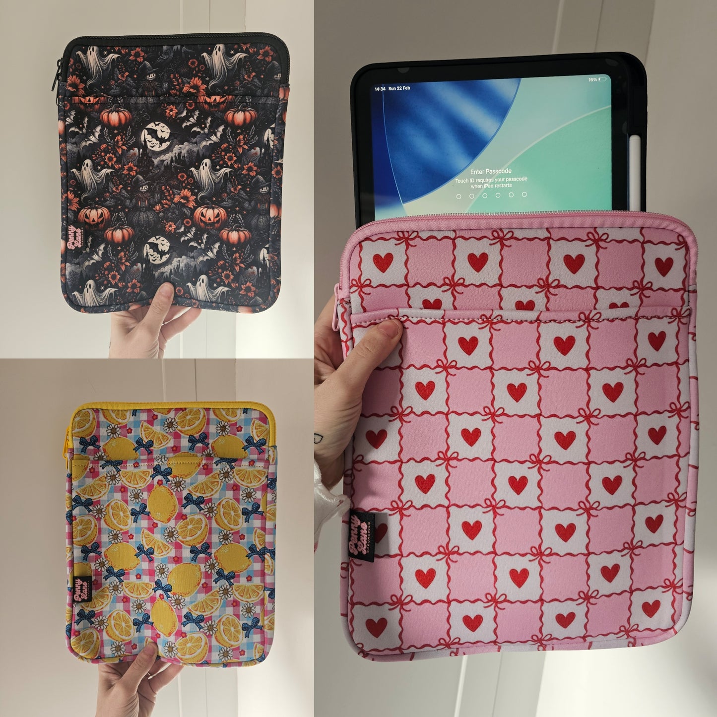 Ipad case, protective neoprene ipad sleeve with zip and pocket.