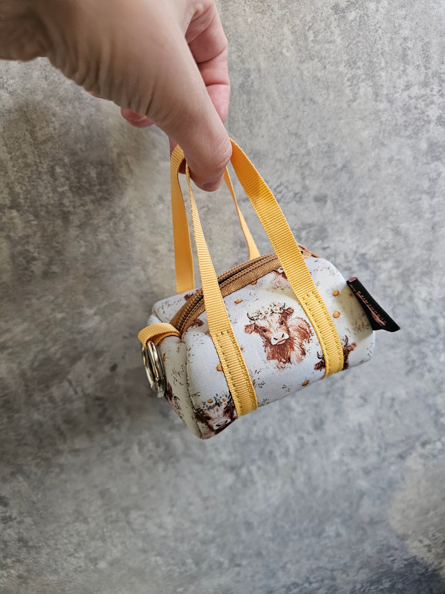 Mini duffle bag keyring, New in PLS neoprene purse