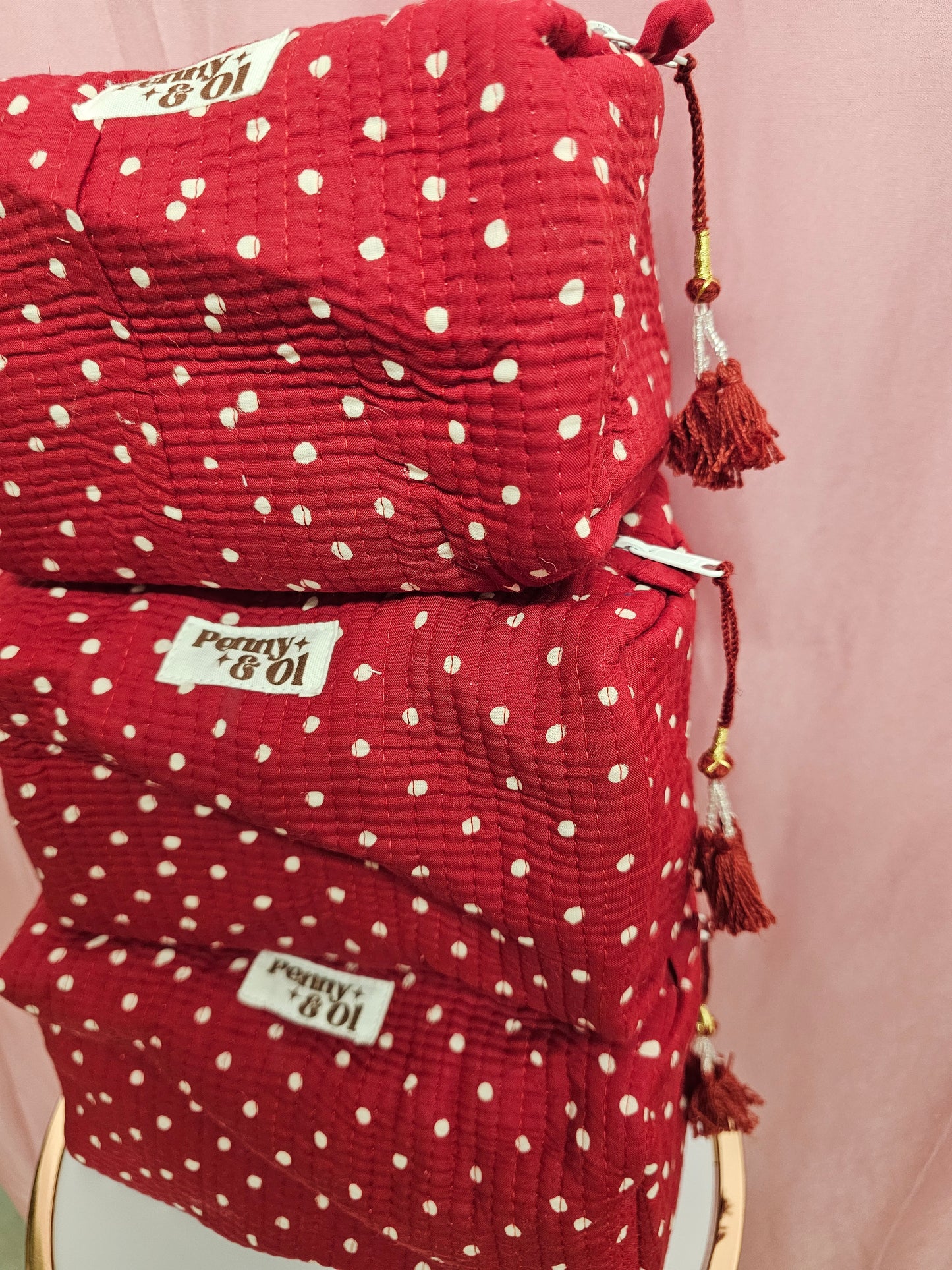 Red Polka Dot collection, tote bags. Cotton tote bags all sizes.