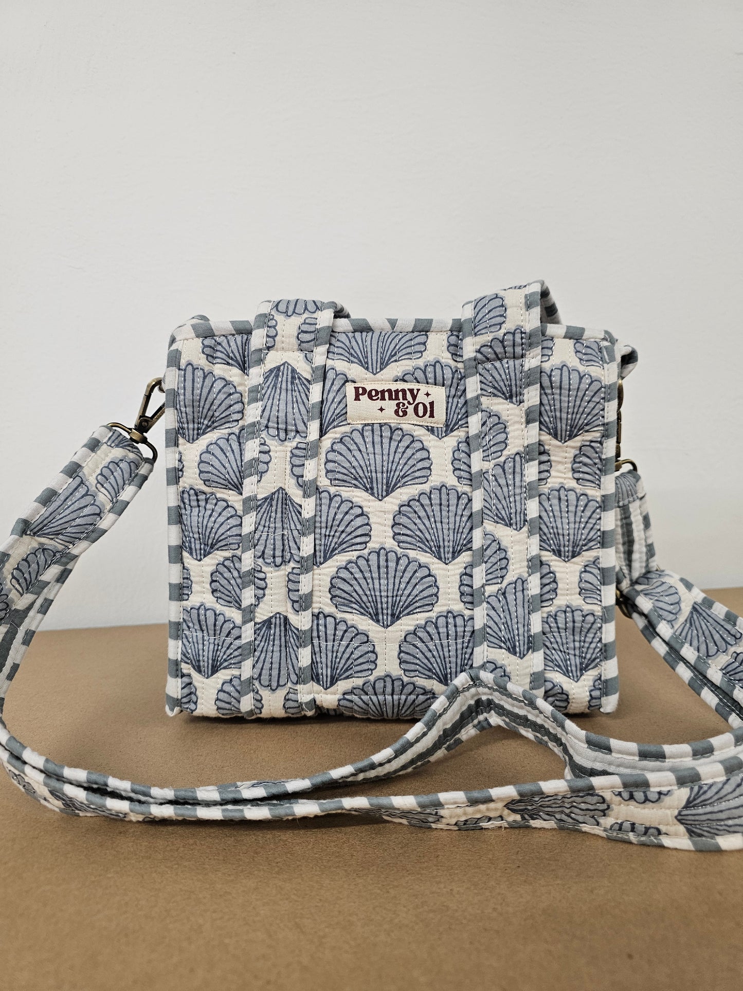 Blue Seashells Collection. Cotton, handmade tote bags.