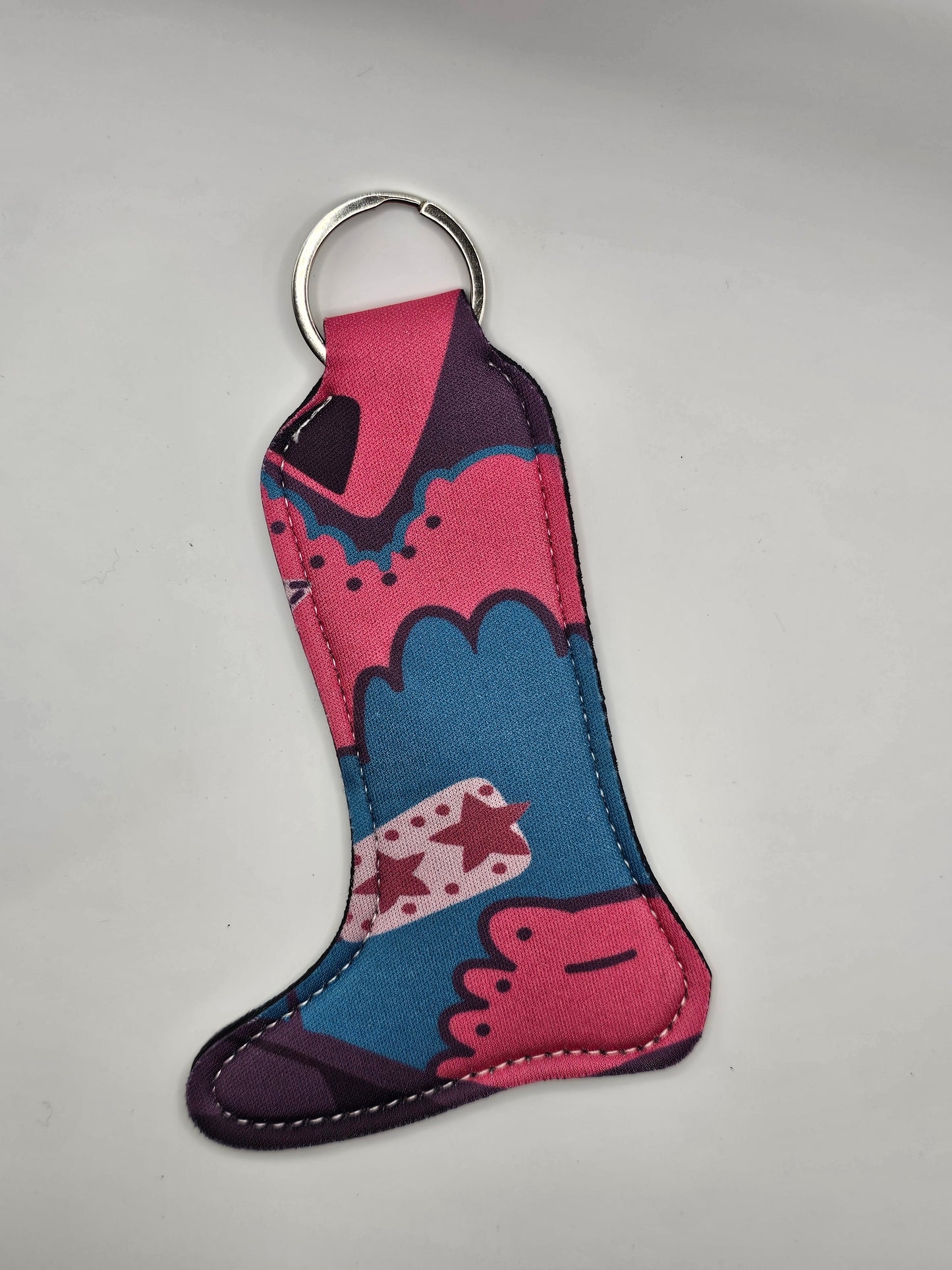 Cowgirl boot keyring, Lip balm holder, New in PLS neoprene keyring