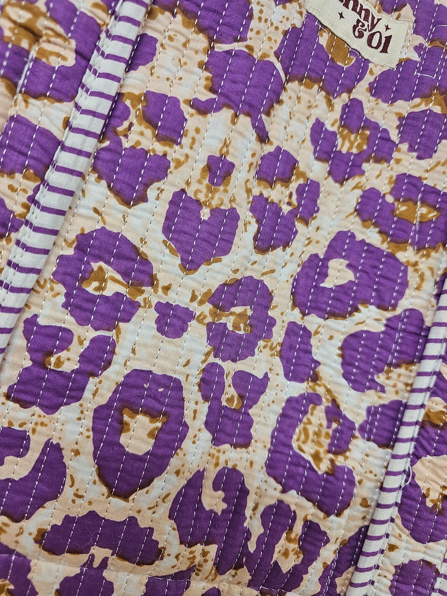 Purple Leopard Print Collection. Cotton, handmade tote bags