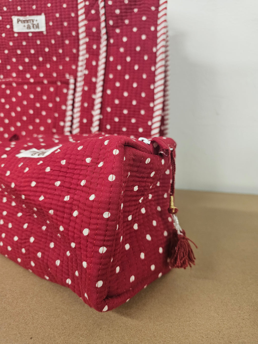 Red Polka Dot collection, tote bags. Cotton tote bags all sizes.