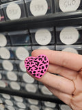 Pink leopard heart shoe charm