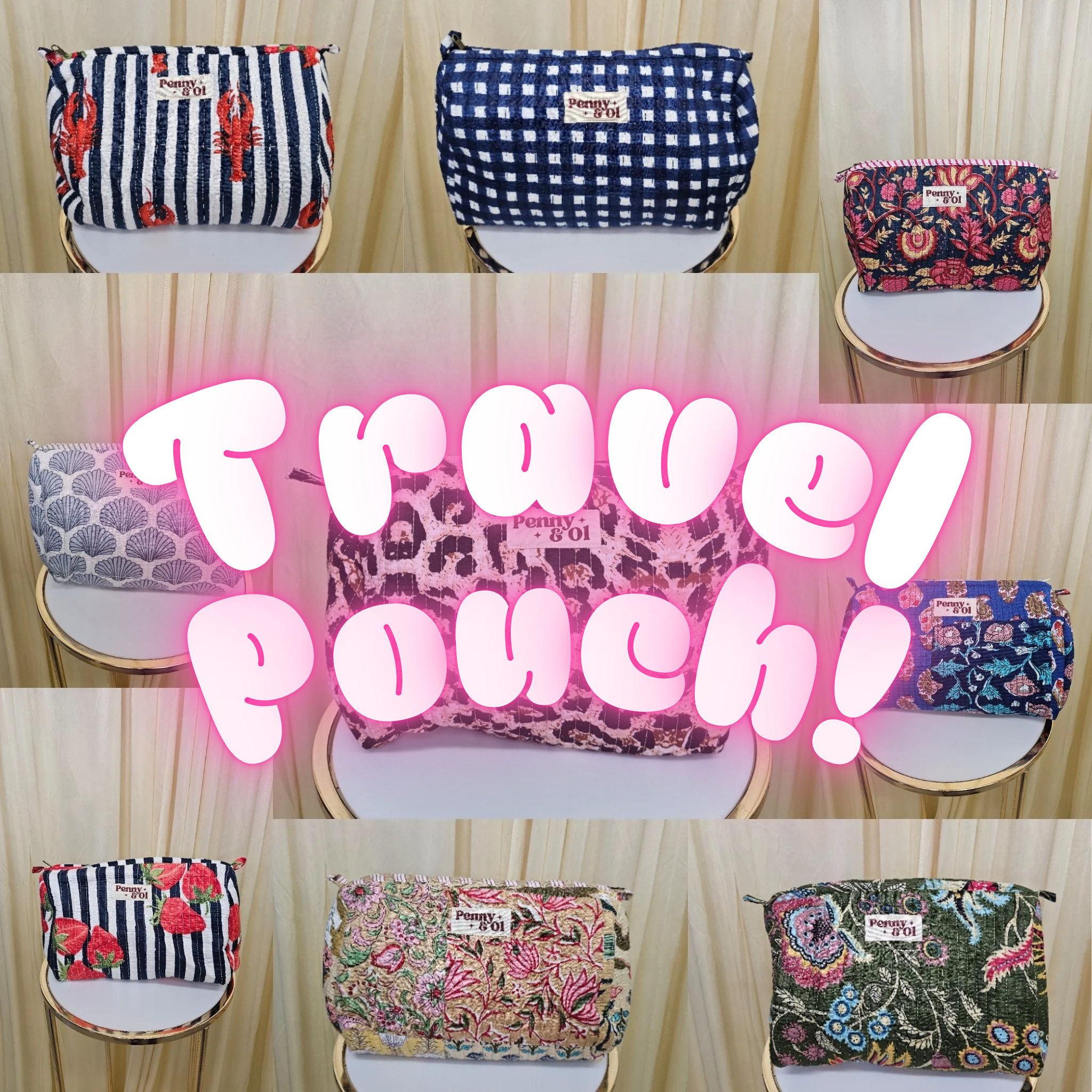 Waterproof Travel Zip Pouch - Penny & Ol - Tote Bag