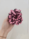 Burgundy and Pink stripe Luxury Satin MIDI Hair Scrunchie