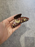 Brown marble night sky Claw Clip