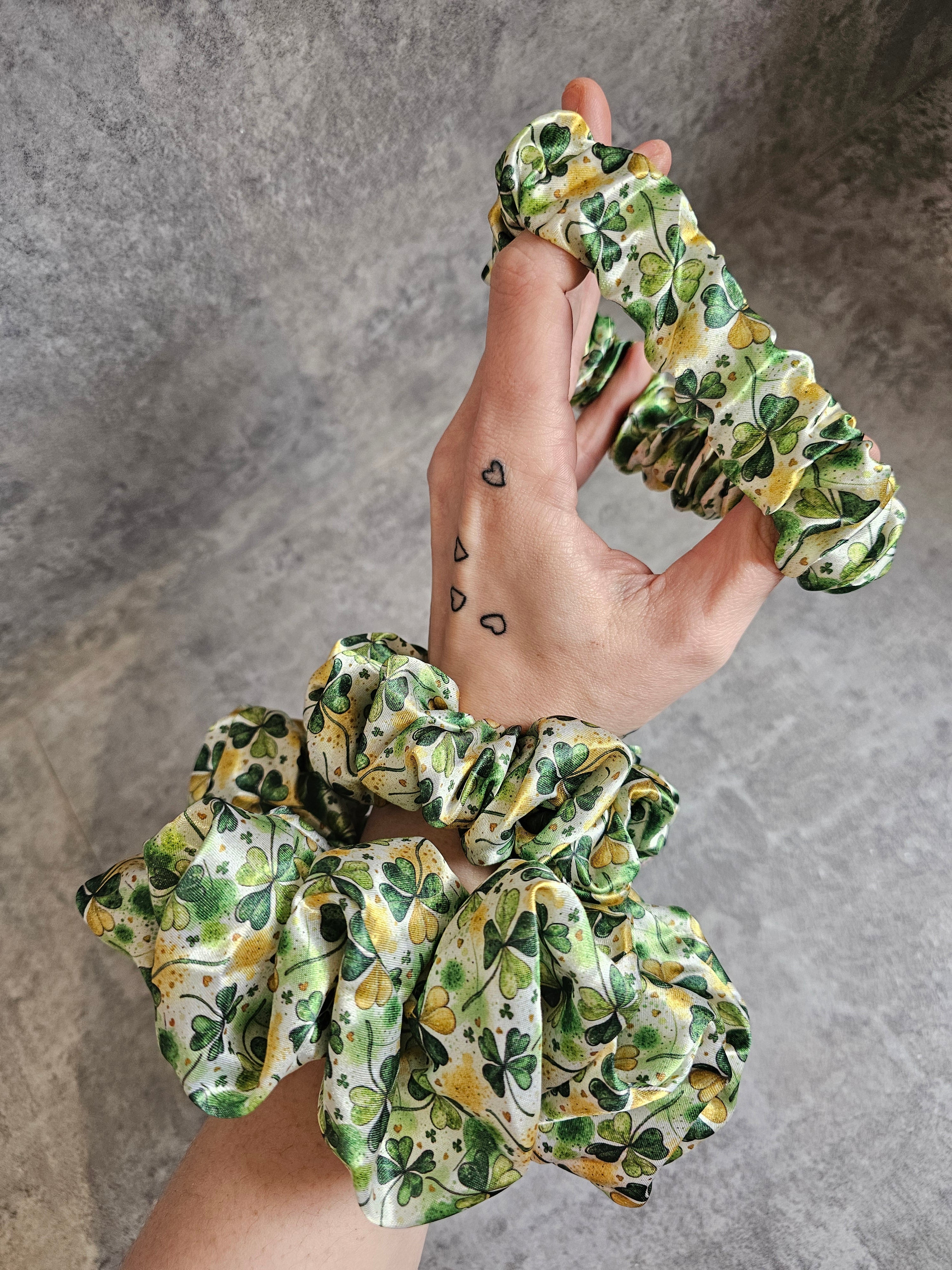 Lucky Clover MIDI Satin Hair Scrunchie