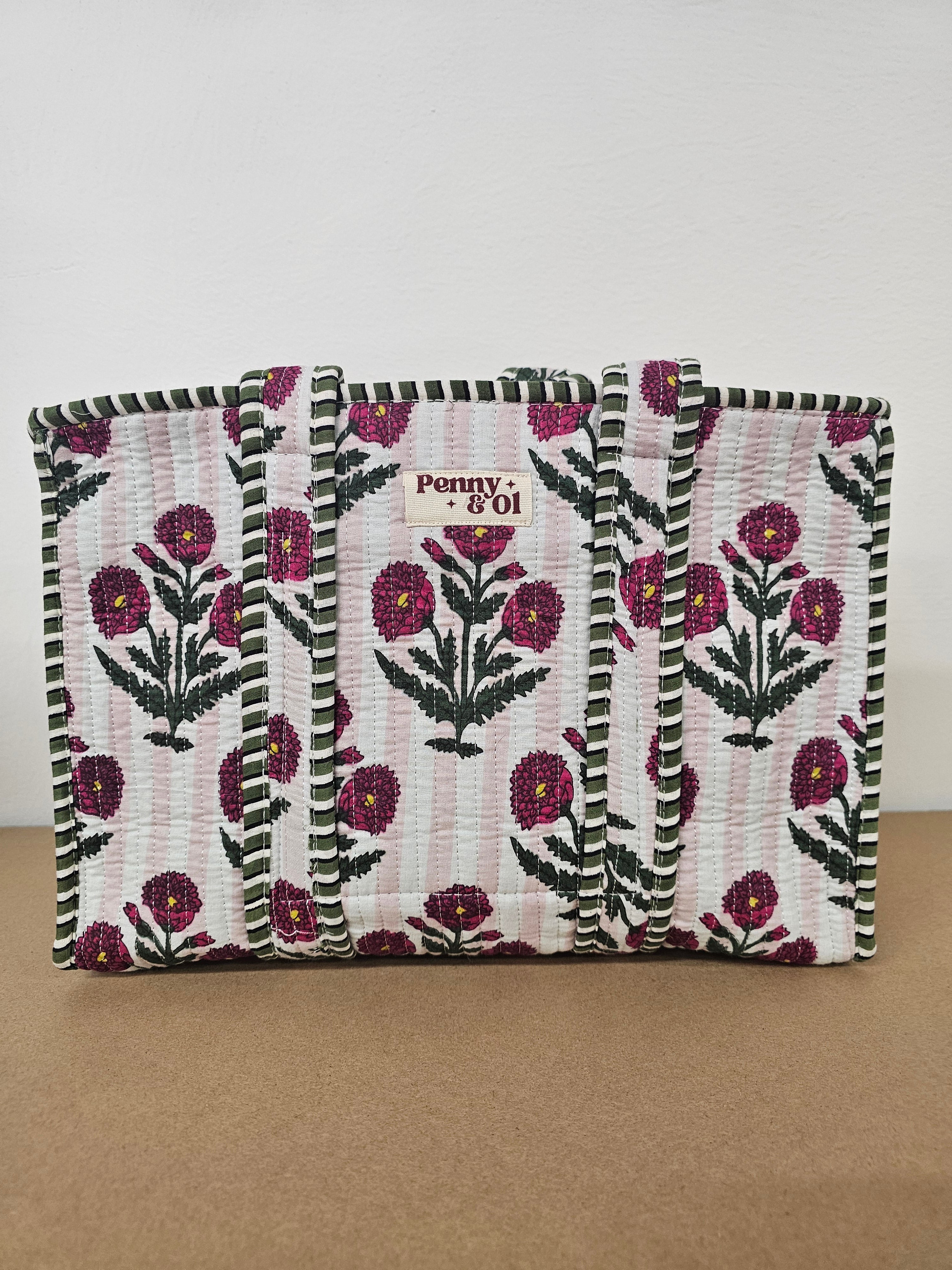 Florence Collection. Cotton, handmade tote bags