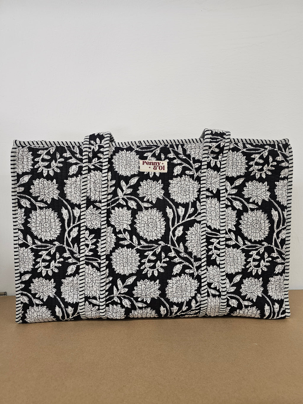 Midnight Blossom Collection, cotton, handmade tote bags