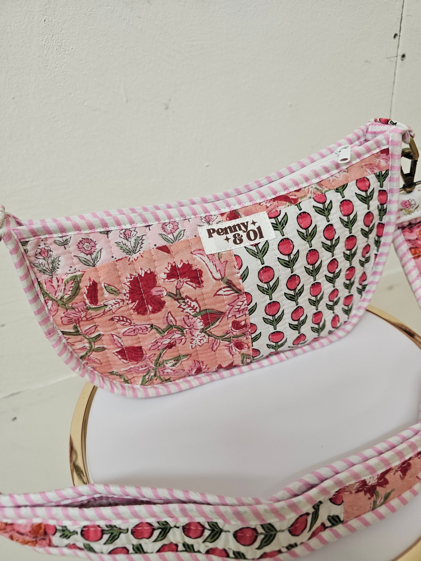 Baby pink patchwork Collection tote bags. Cotton tote bags all sizes