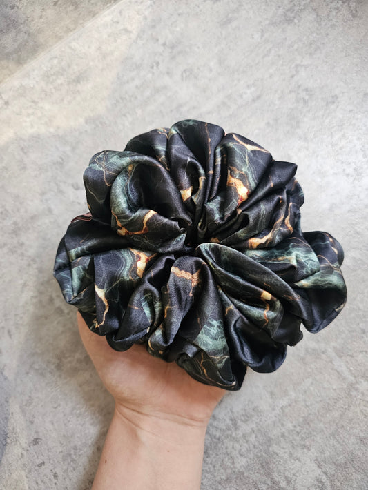 Emerald Shock XL, Luxury Satin Hair Scrunchie