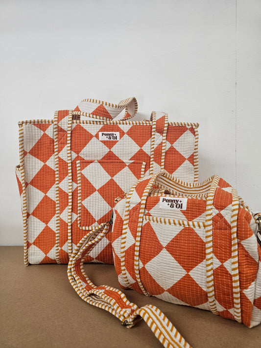 Orange Diamond Collection, tote bags. Cotton tote bags all sizes