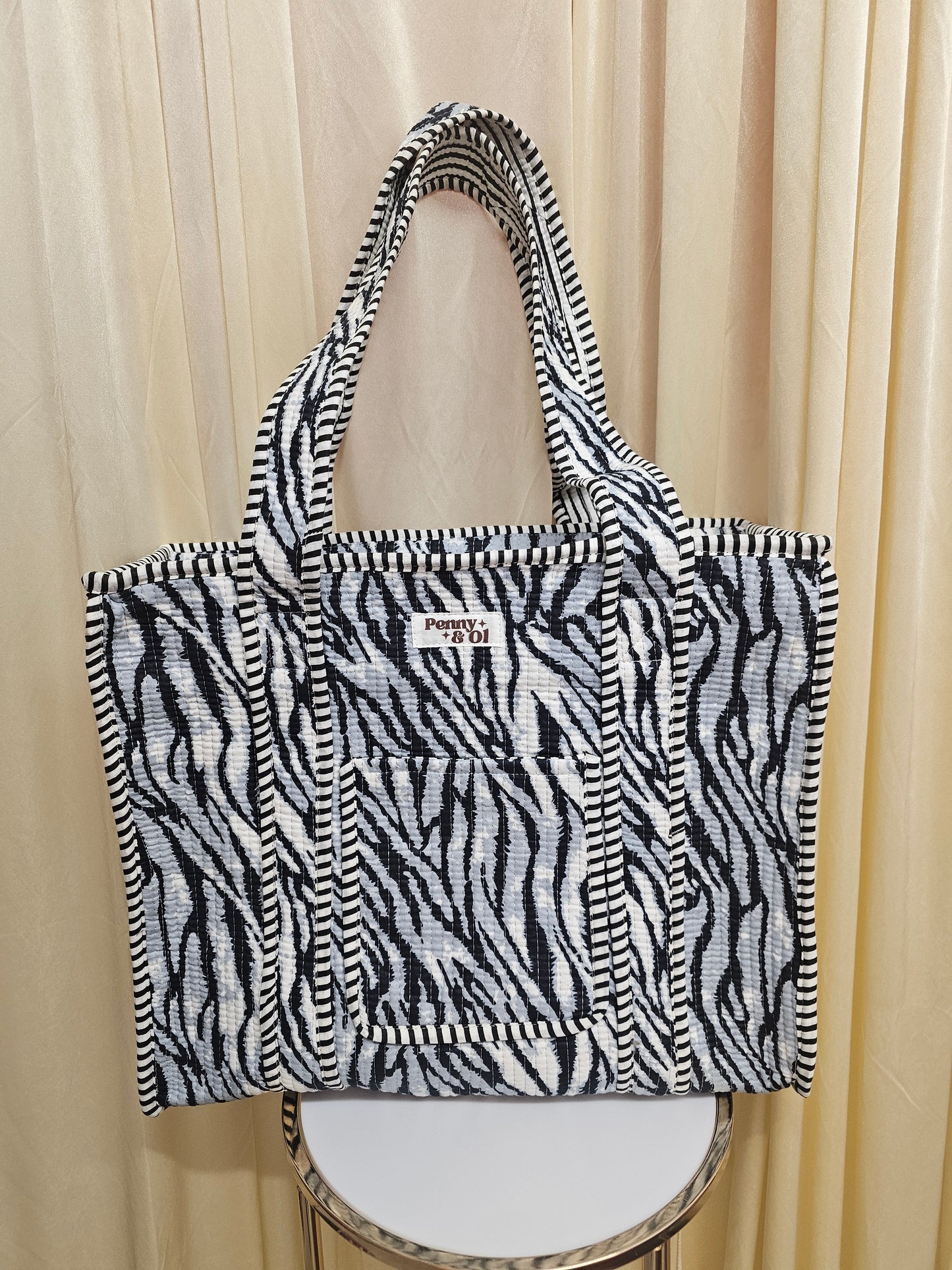 Grey Tiger Print collection, tote bags. Cotton tote bags all sizes.