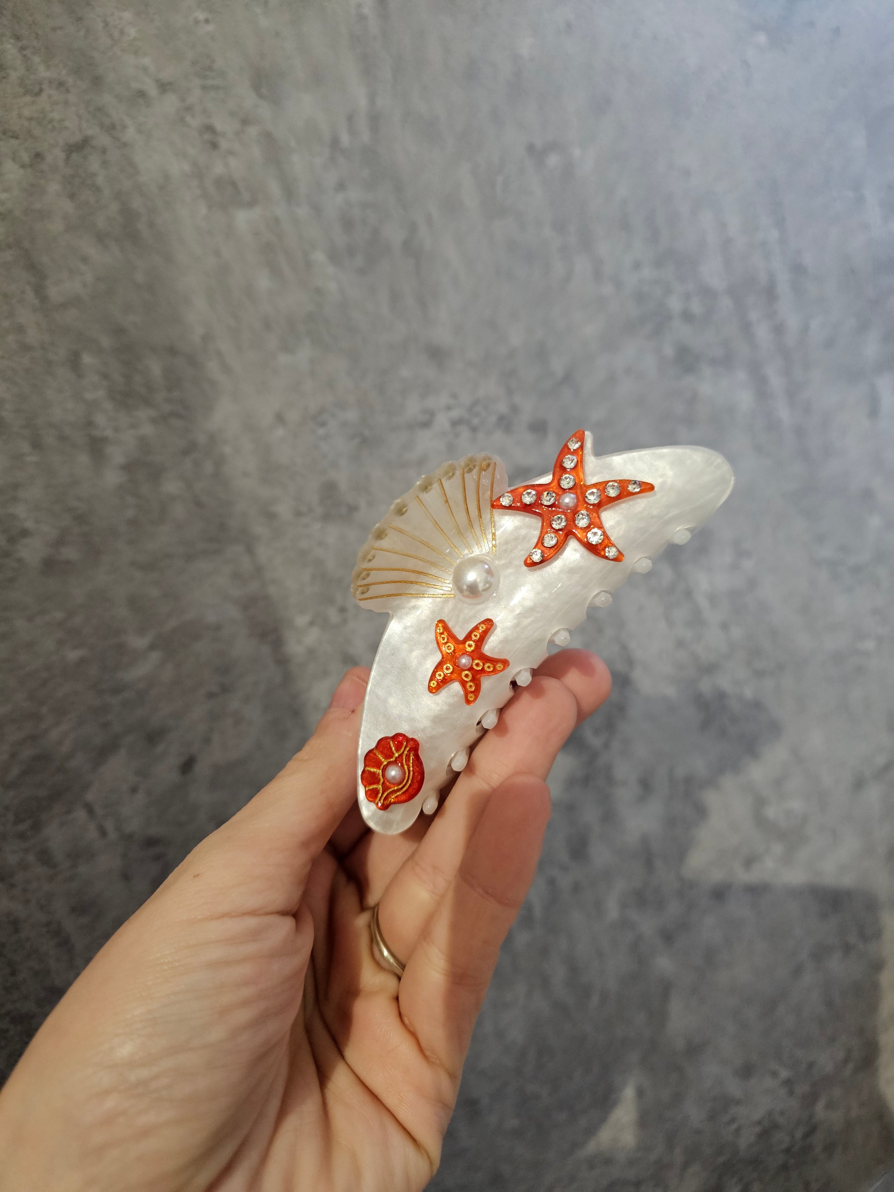 White marble under the sea Claw Clip