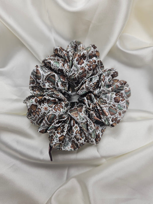 Western Paws Midi Satin Hair Scrunchie