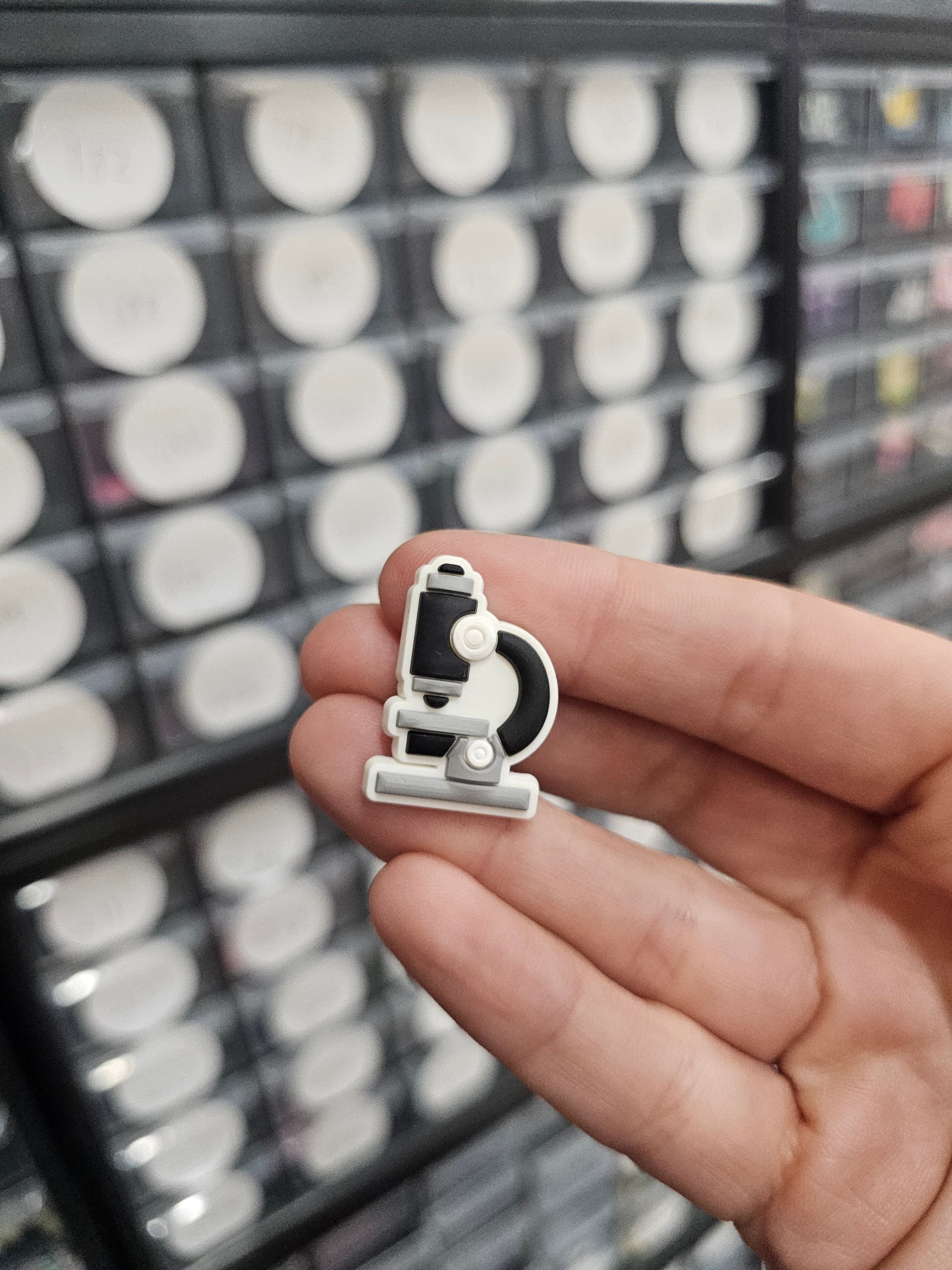 Science microscope shoe charm