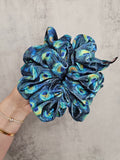 Peacock Velvet XL Hair Scrunchie.