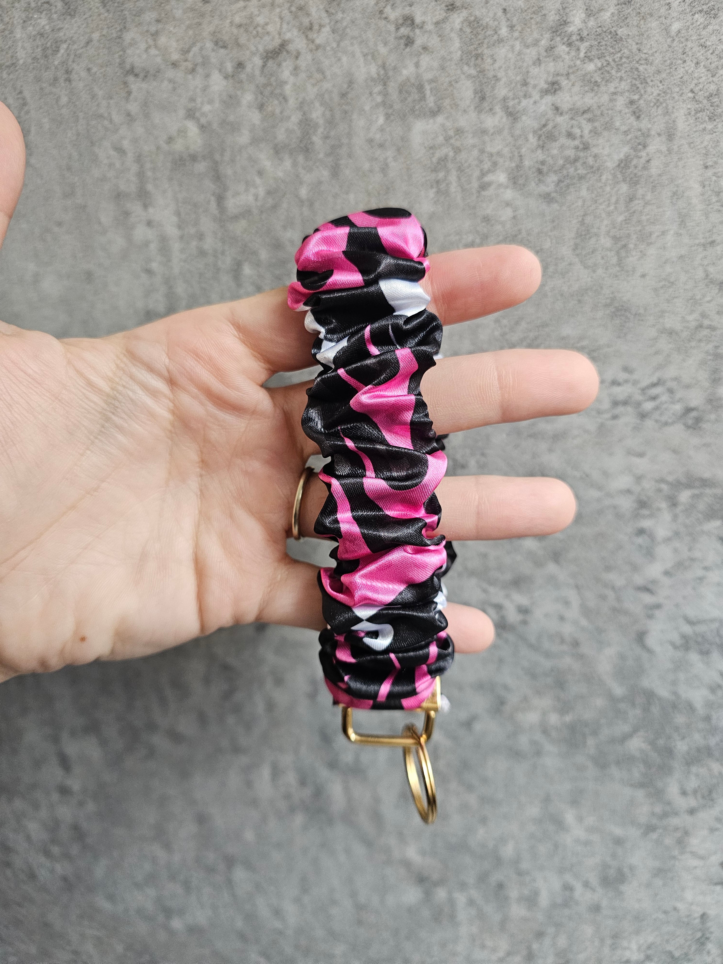 Pink Flames Scrunchie Keyring