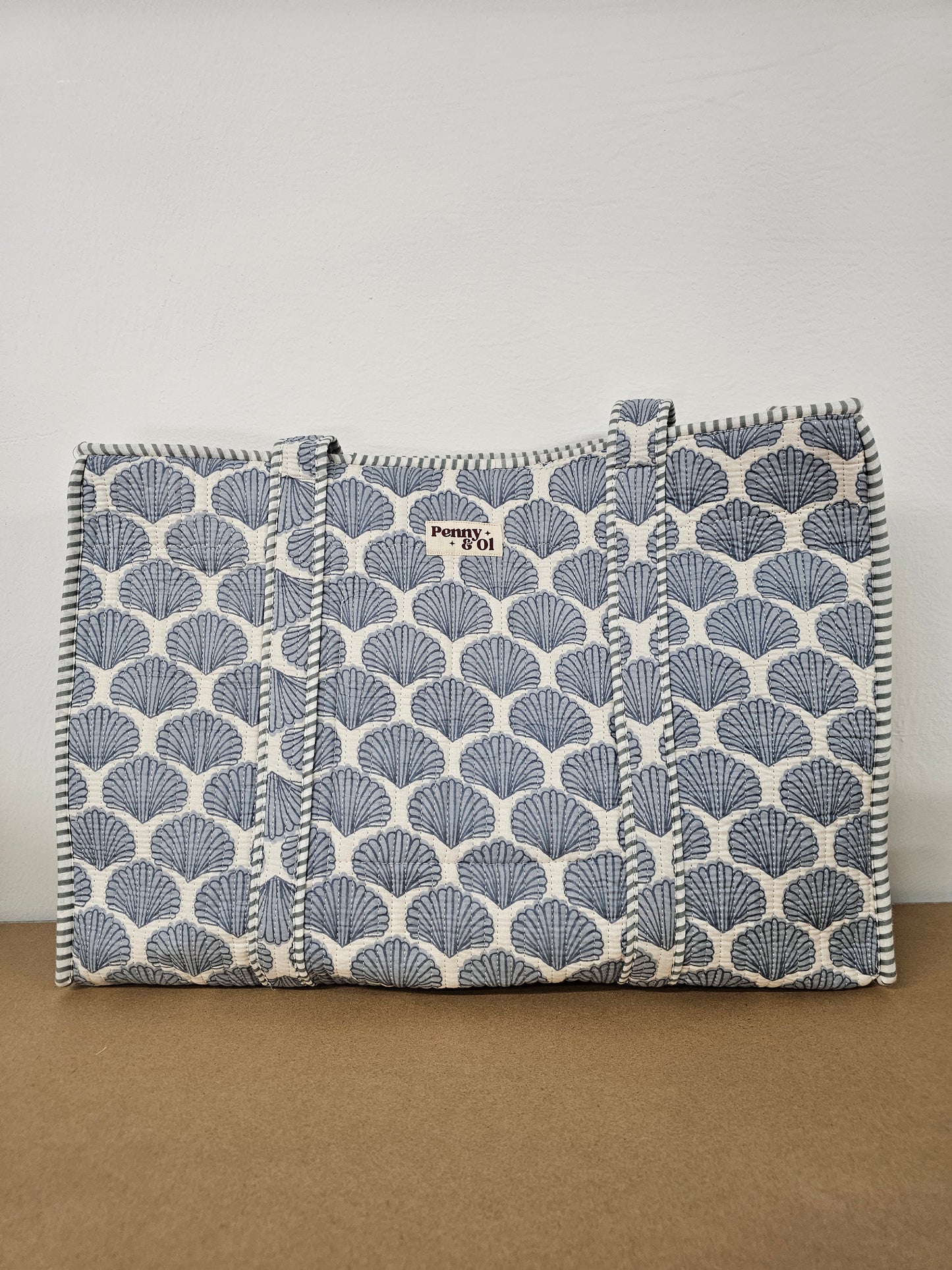 Blue Seashells Collection. Cotton, handmade tote bags.