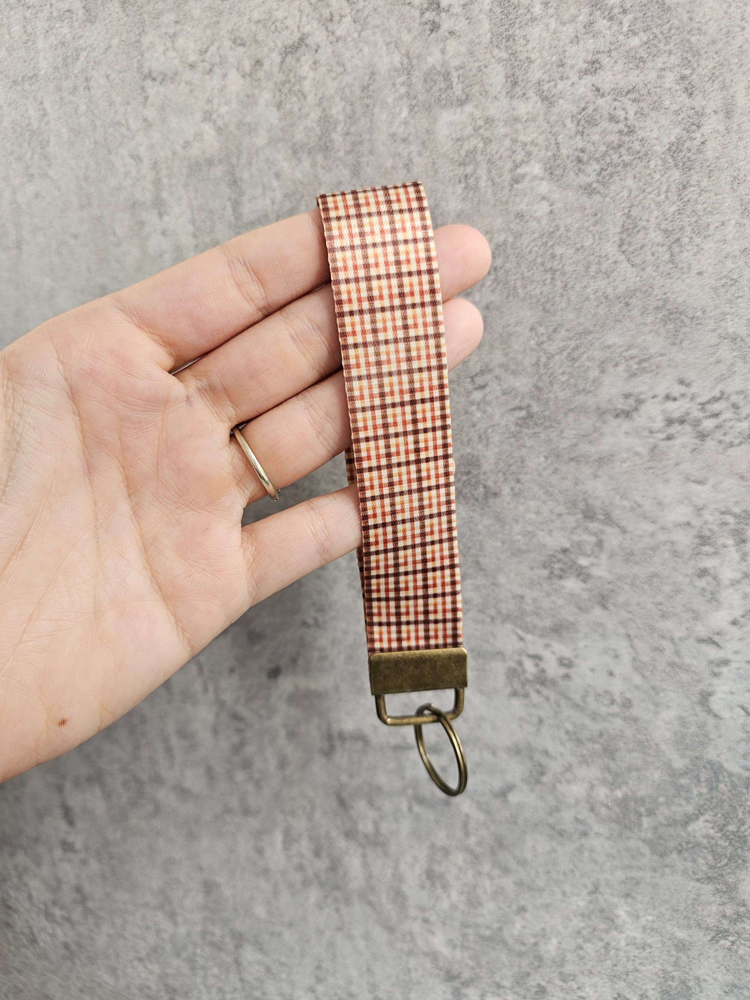 Chesnut Tartan Wristlet Keyring