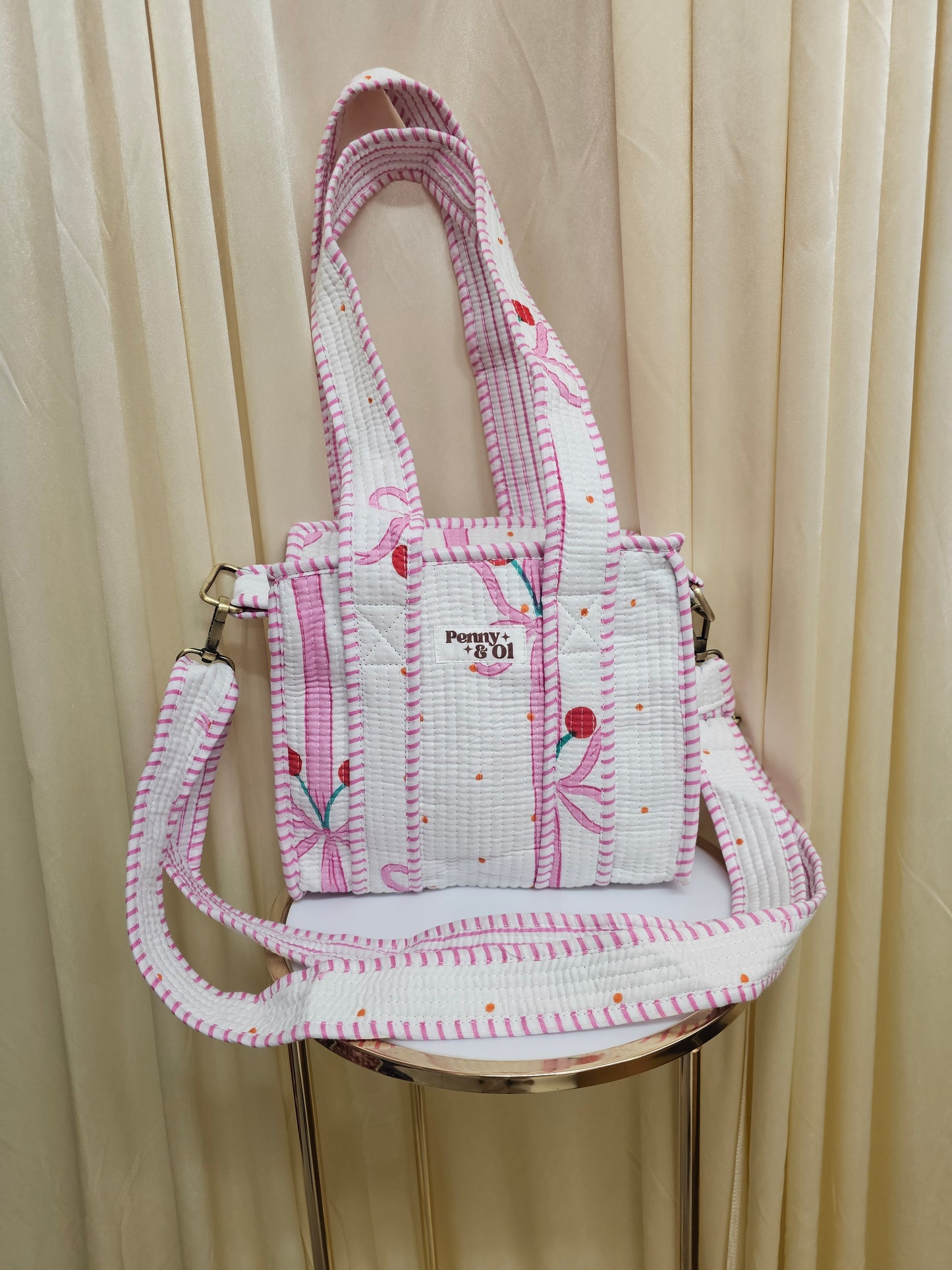 Cherry Bow collection, tote bags. Cotton tote bags all sizes.