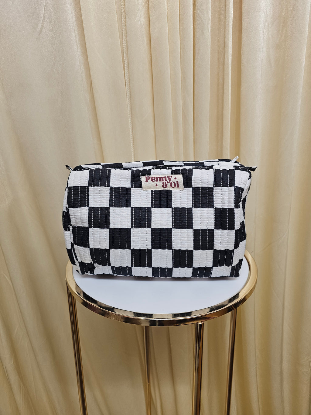 Checkerboard Waterproof Travel Zip Pouch - Penny & Ol