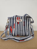 Navy Striped Lobster Collection. Cotton, handmade tote bags
