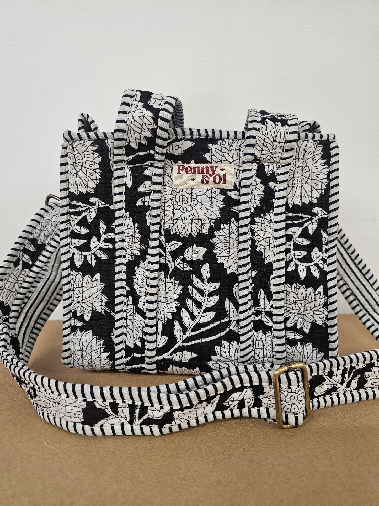 Midnight Blossom Collection, cotton, handmade tote bags