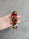 Red Flames Scrunchie Keyring
