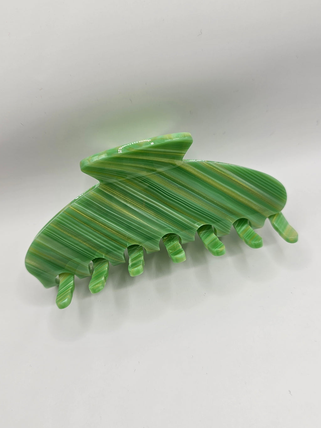 Green Marble Claw Clip