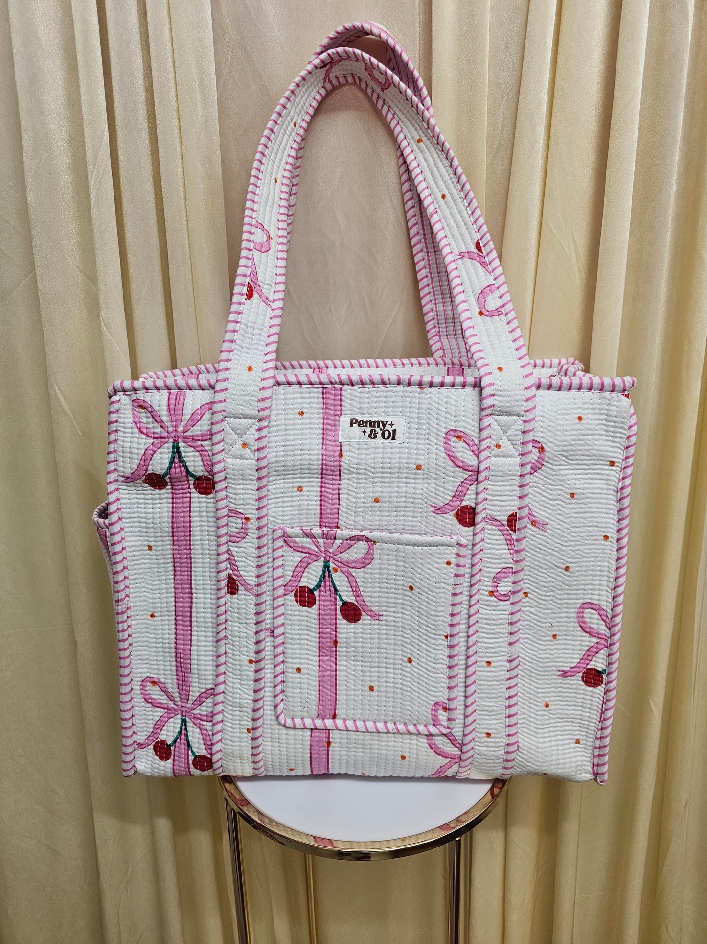 Cherry Bow collection, tote bags. Cotton tote bags all sizes.