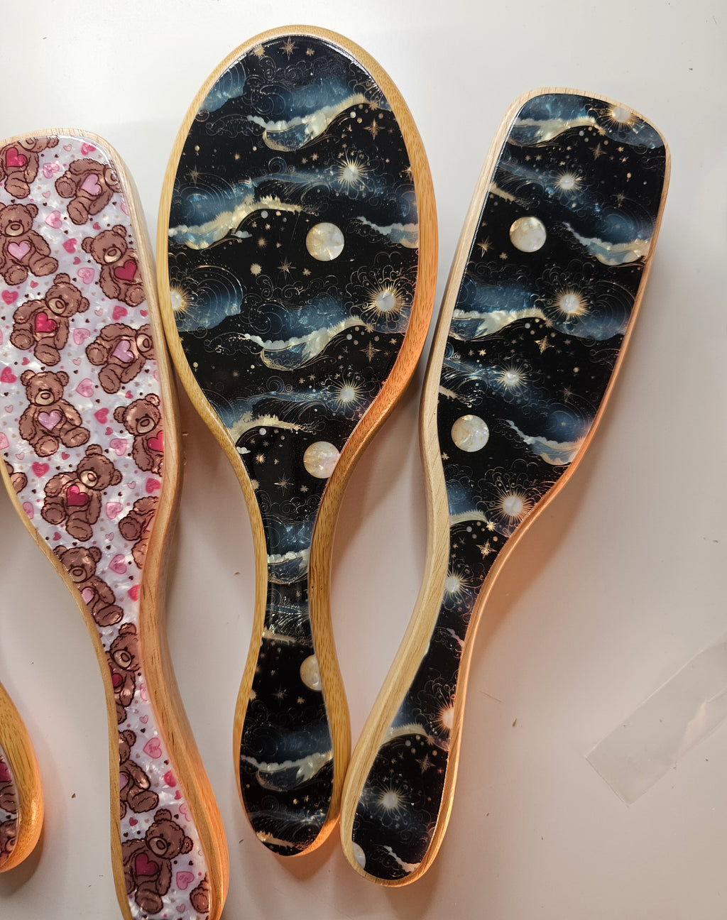 Hair Brush- Teddy Love, Twilight, Paddle Brush, Slick Back Boar Bristle